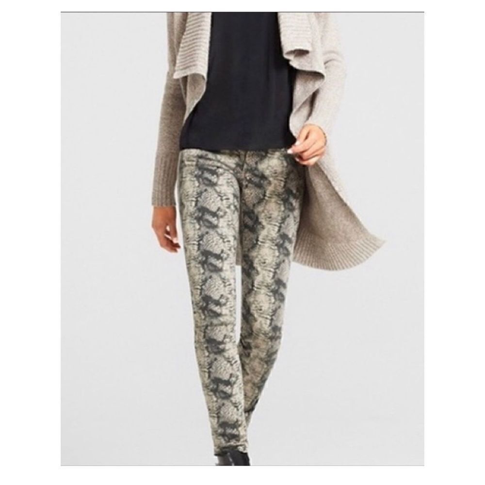 CAbi Snake Print Skinny Jeans Size 4